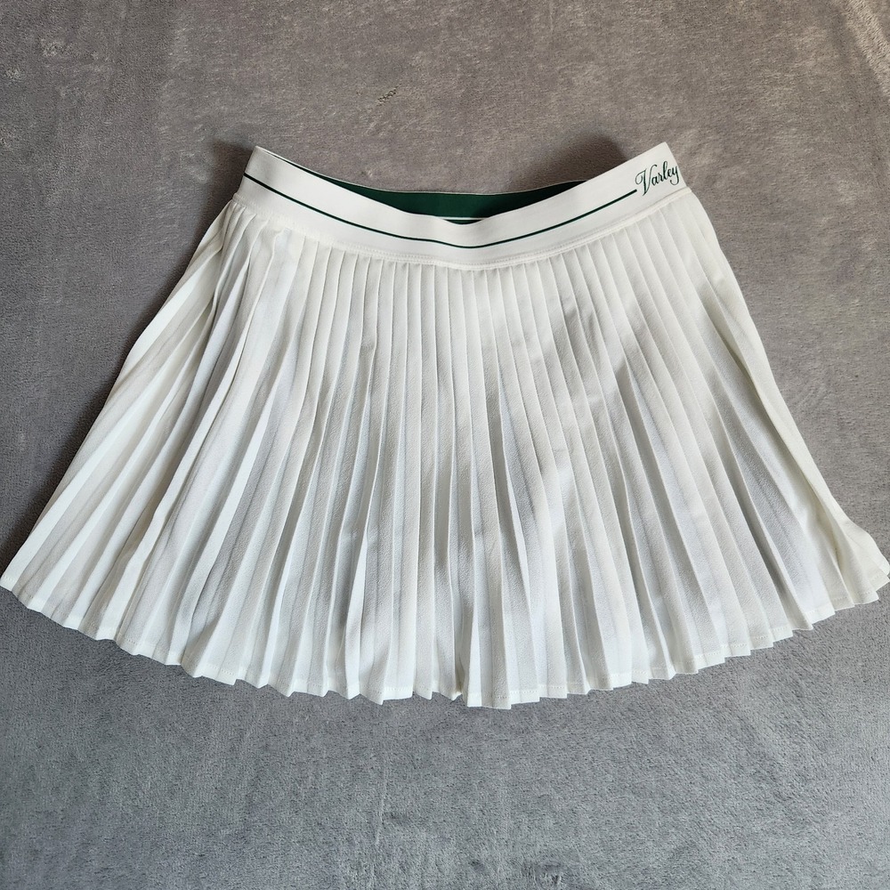 New Varley Clemency Mid-Rise Pleated Skort S White Skirt Tenniscore Pickleball